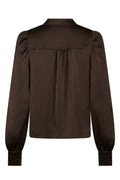 Rosslyn Heavy Sateen Blouse - Dark Brown