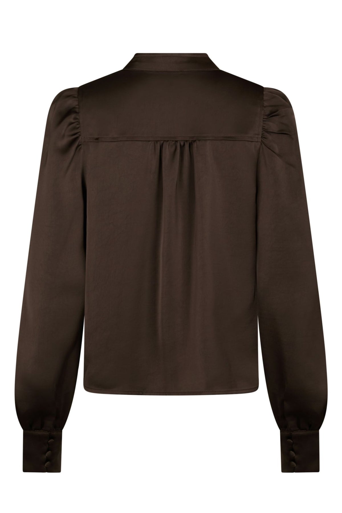 Rosslyn Heavy Sateen Blouse - Dark Brown