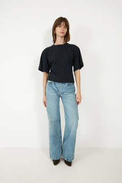 Asha Boxy Tee - Navy