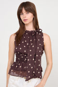 Ansol Big Dot Top - Brown