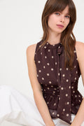 Ansol Big Dot Top - Brown