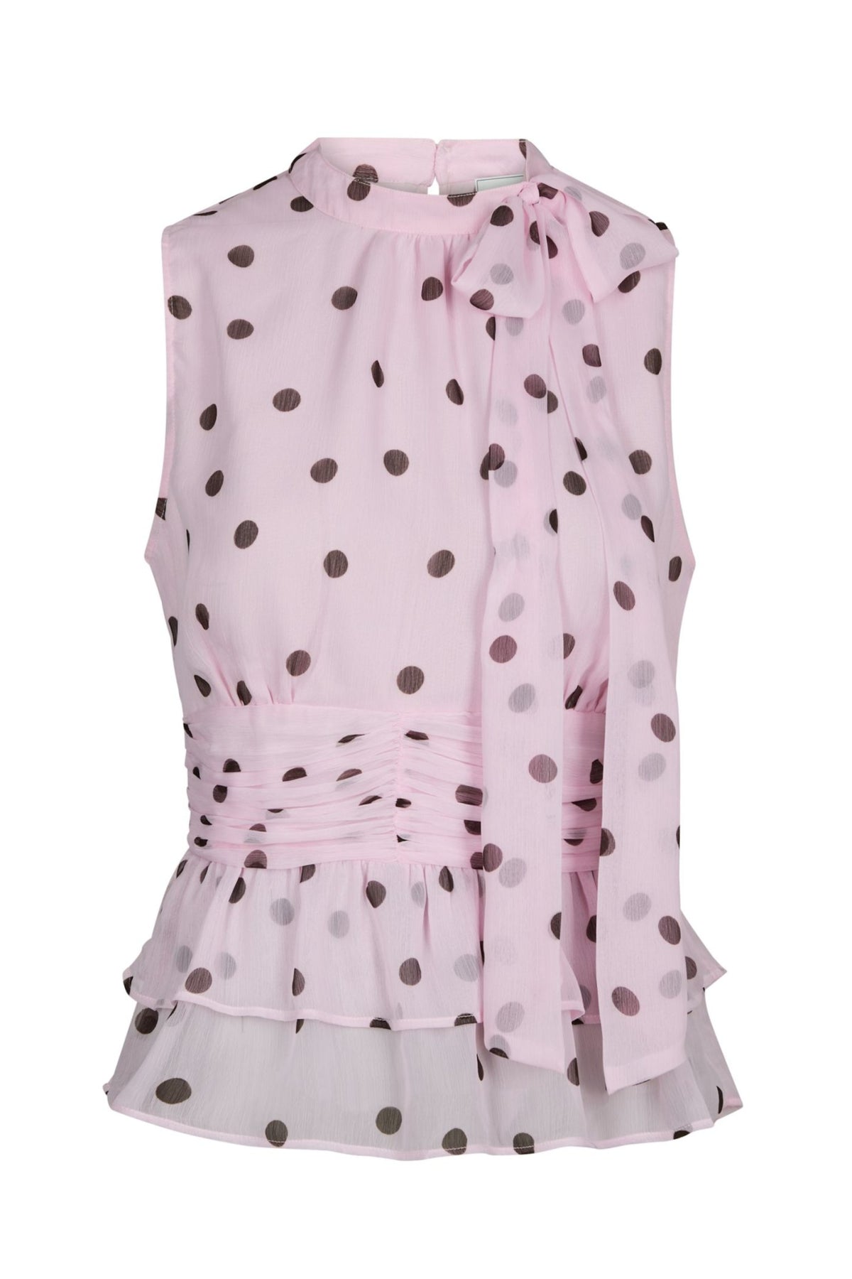 Ansol Big Dot Top - Light Pink