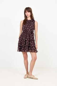 May Big Dot Dress - Brown