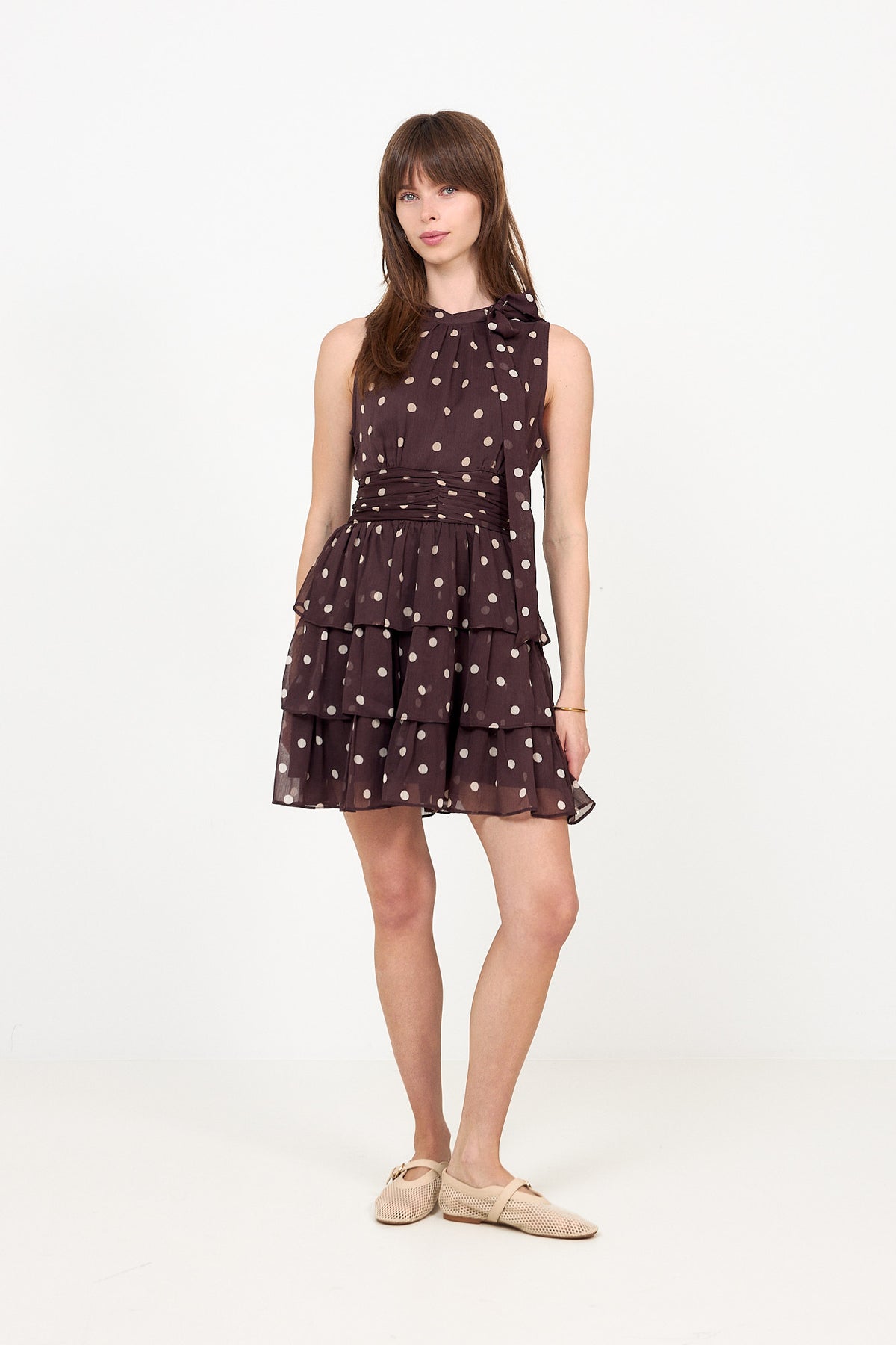 May Big Dot Dress - Brown