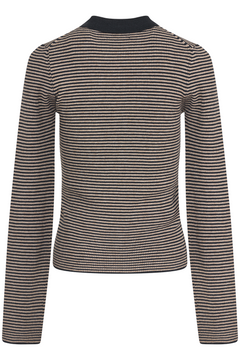 Marte Ls Mini Stripe Polo - Navy