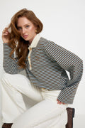 Isabelle Cotton Stripe Polo - Blue