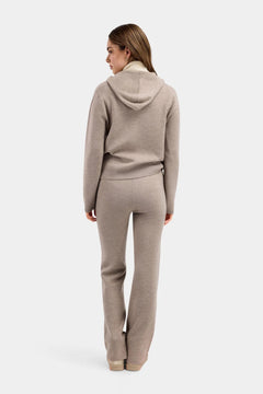 Hemsedal Knitted Flare Pants Woman - Latte