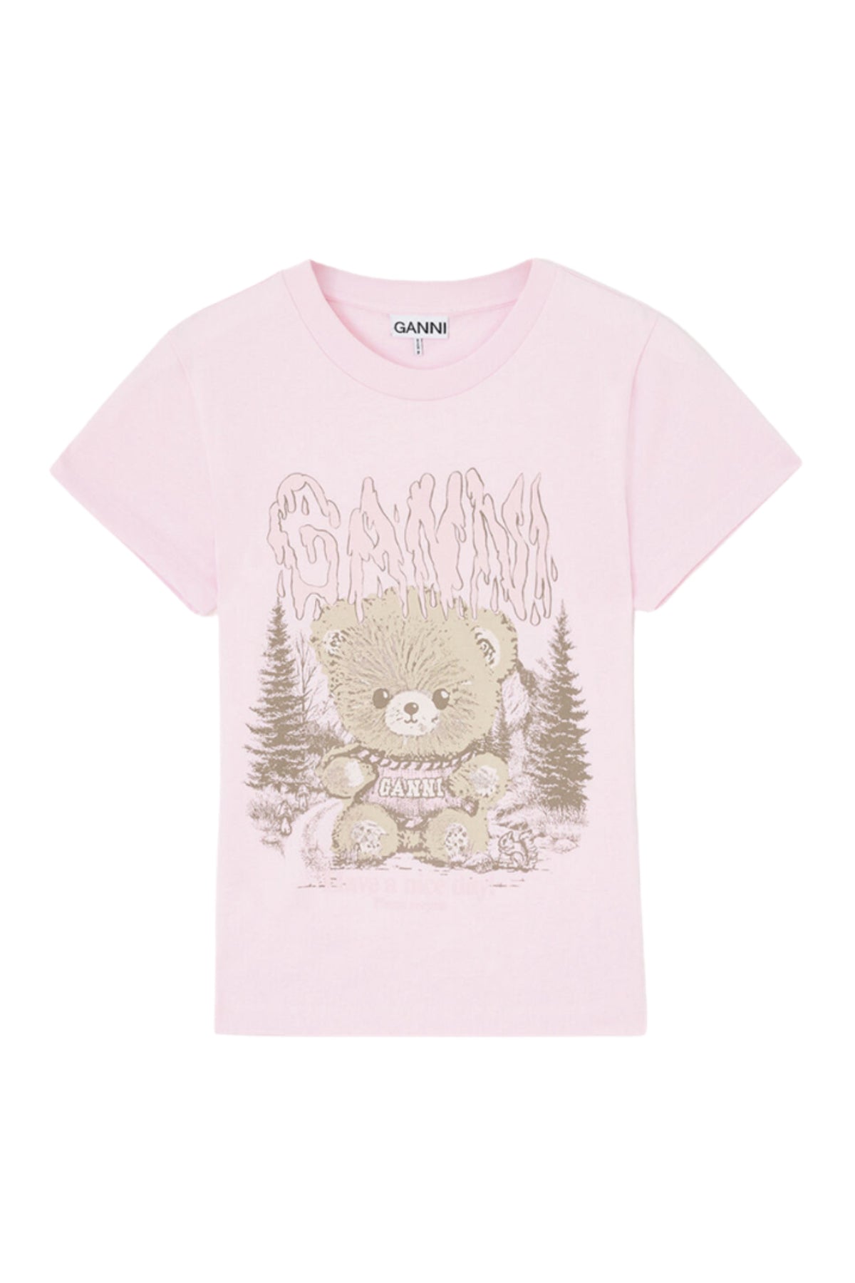Basic Cotton Jersey Baby Fit Teddy Forest - Chalk Pink