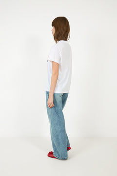 Basic Cotton Relaxed T-Shirt Teddy Mushrooms - Bright White