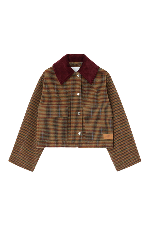 Heavy Check Twill Short Barn Jacket - Multicolour