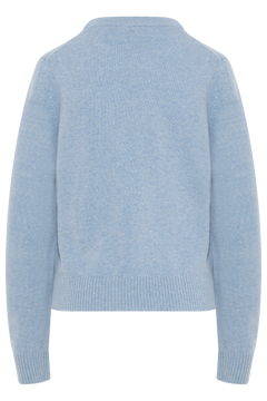 Graphic Wool Sweater Flowers - Blue Bonnet