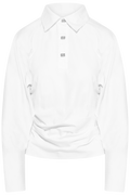 Heavy Stretch Jersey Draped Polo - Bright White