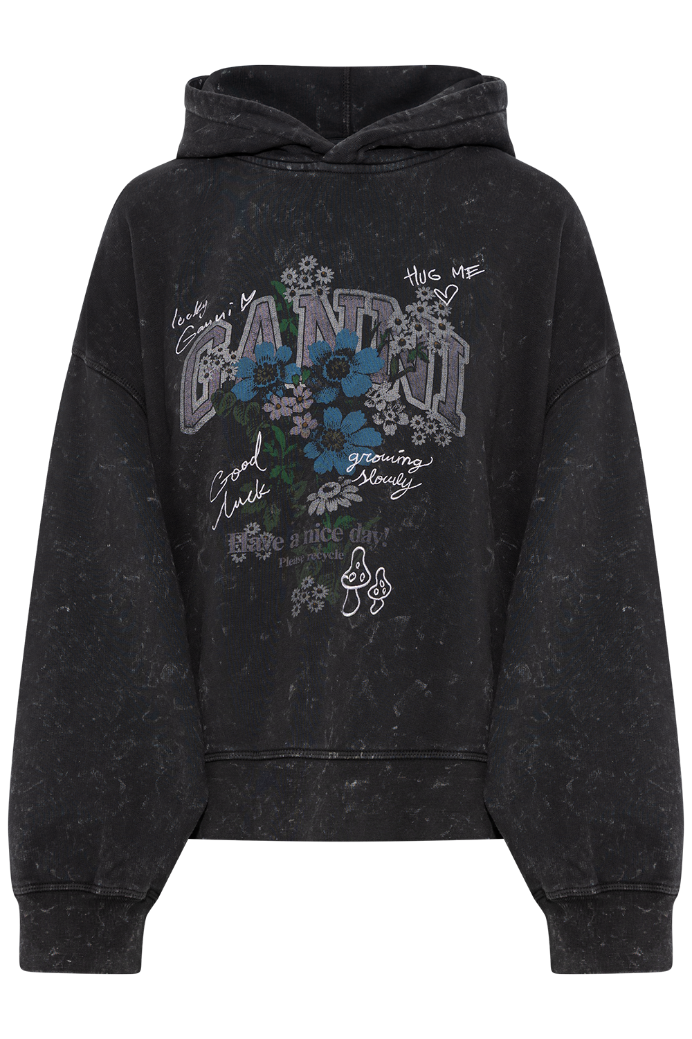 Isoli Cropped Hoodie Vintage Wash - Phantom
