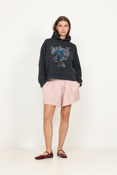 Isoli Cropped Hoodie Vintage Wash - Phantom