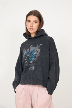 Isoli Cropped Hoodie Vintage Wash - Phantom
