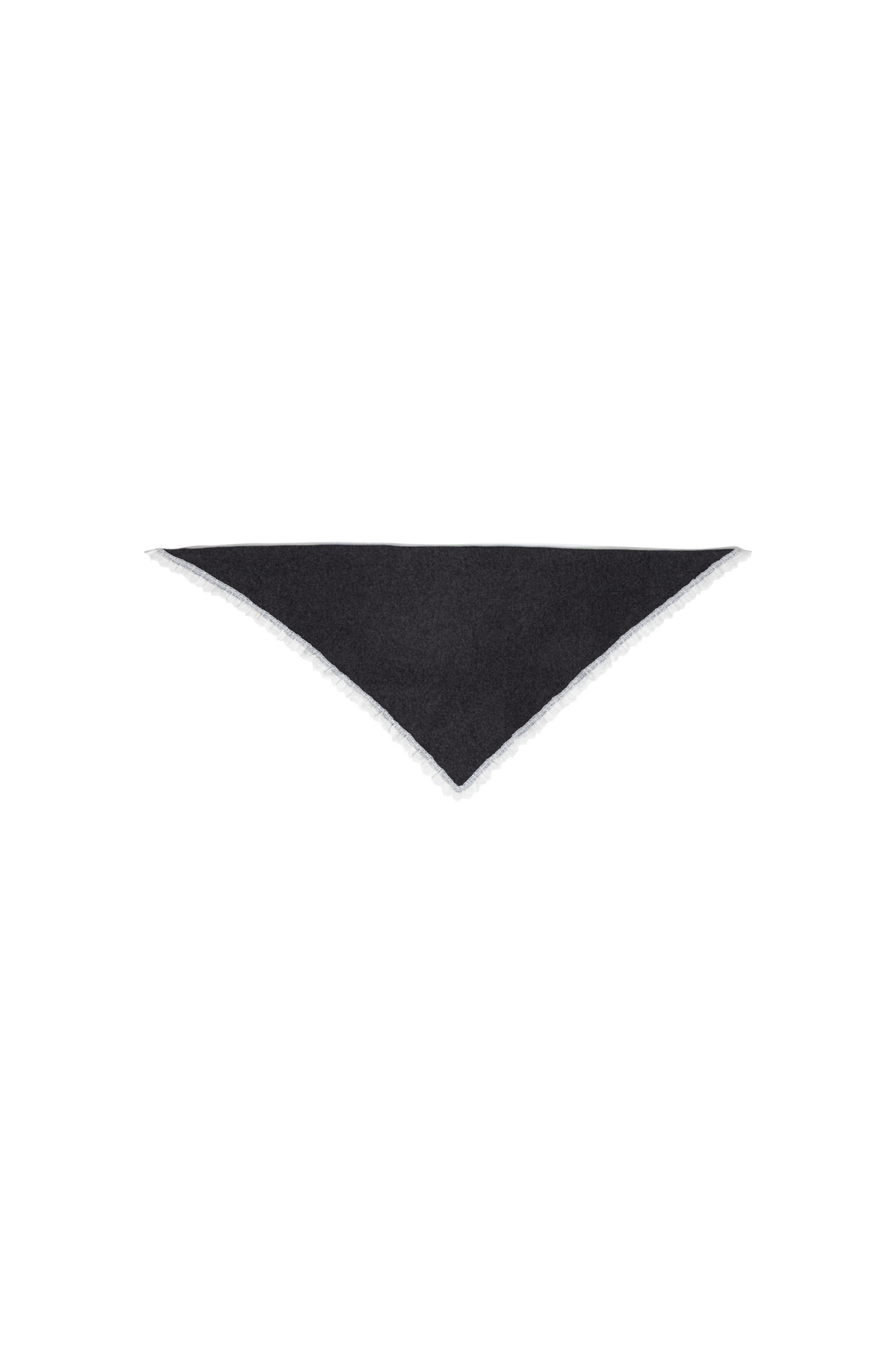 Ganni - Tilbehør - Wool Lace Triangular Scarf - Phantom - Villoid