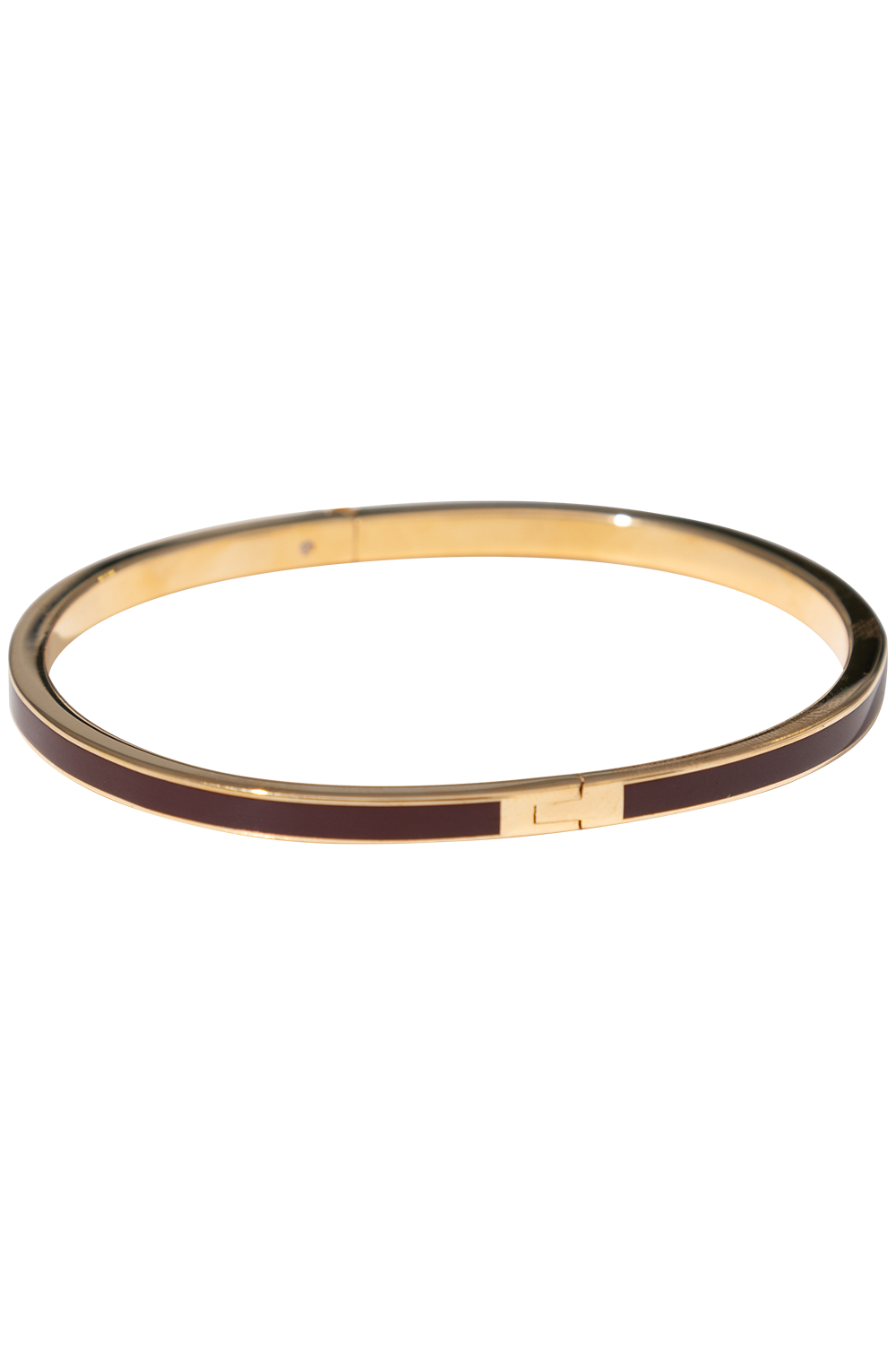 Thin Icon Enamel Bracelet - Tory Gold / Burgundy