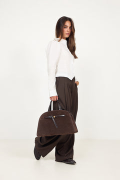Romy Suede Bauletto - Dark Cocoa