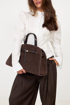 Romy Suede Bauletto - Dark Cocoa