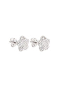 Daisy Pave Stud Earrings - Silver/Crystal