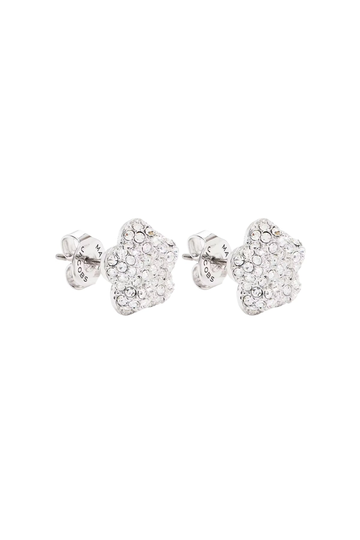 Daisy Pave Stud Earrings - Silver/Crystal
