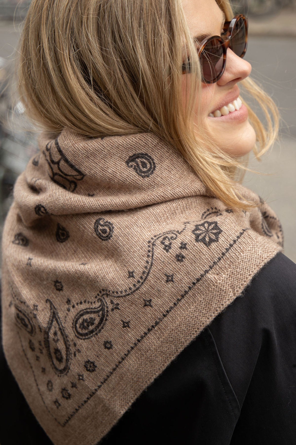 Beatrice Cashmere Scarf - Beige Melange
