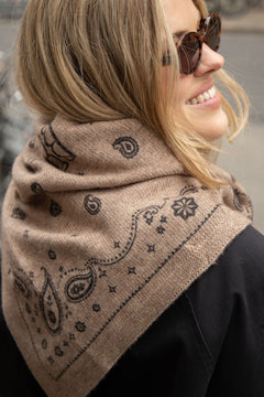 Beatrice Cashmere Scarf - Beige Melange