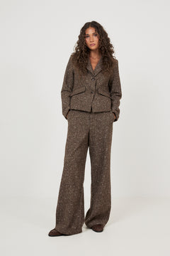 Aurora Wool Blazer - Dark Brown Melange