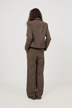 Aurora Wool Blazer - Dark Brown Melange