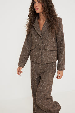 Aurora Wool Blazer - Dark Brown Melange
