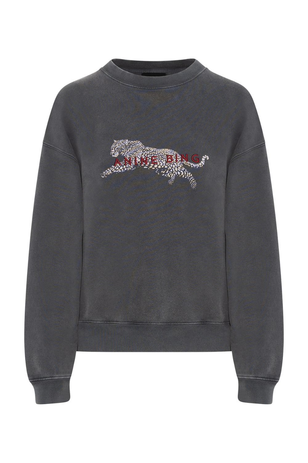 Spencer Sweatshirt Leopard - Washed Black