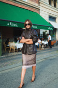Camilla Leather Utility Jacket - Dark Brown