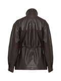 Camilla Leather Utility Jacket - Dark Brown