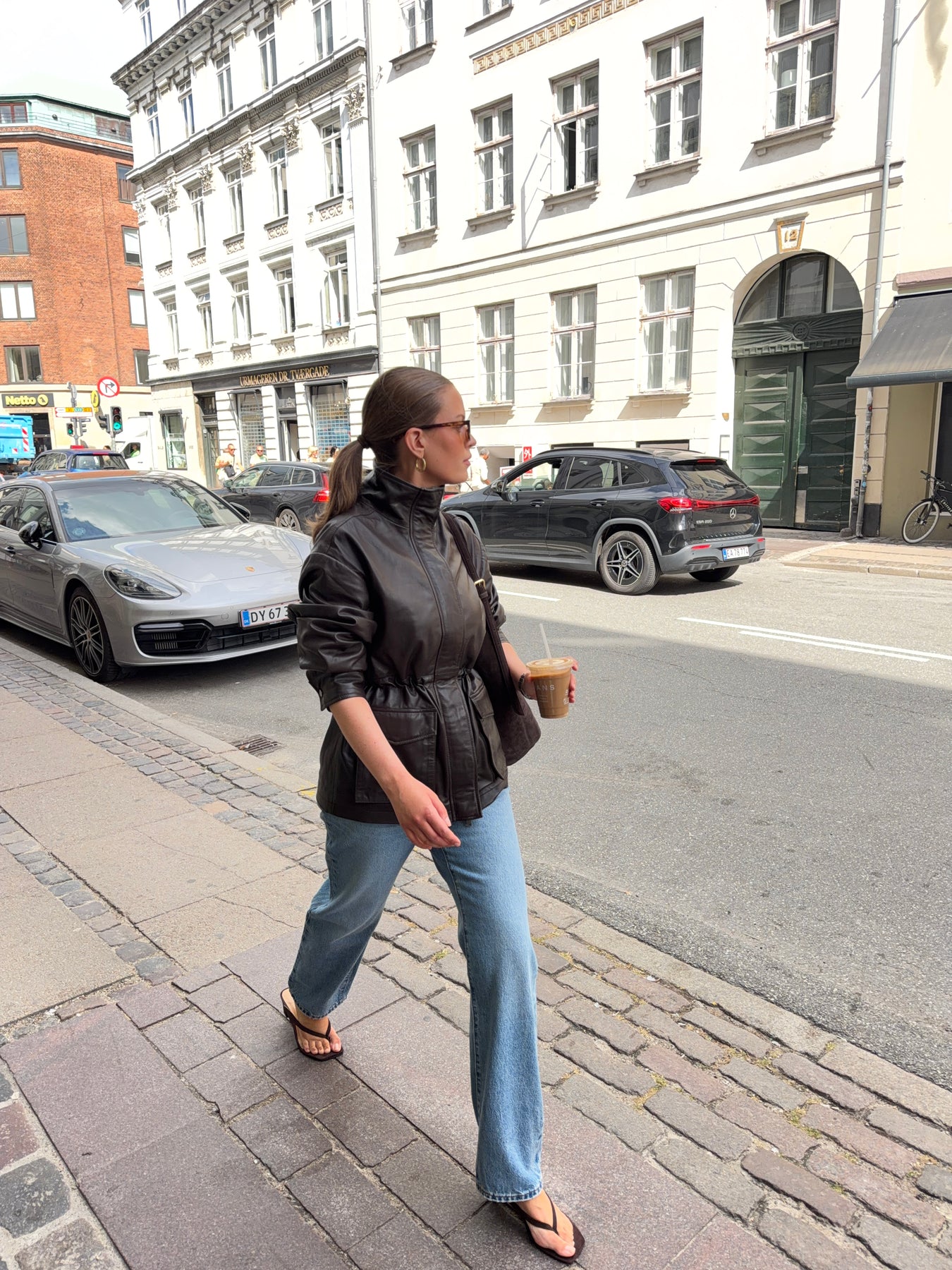 Camilla Leather Utility Jacket - Dark Brown