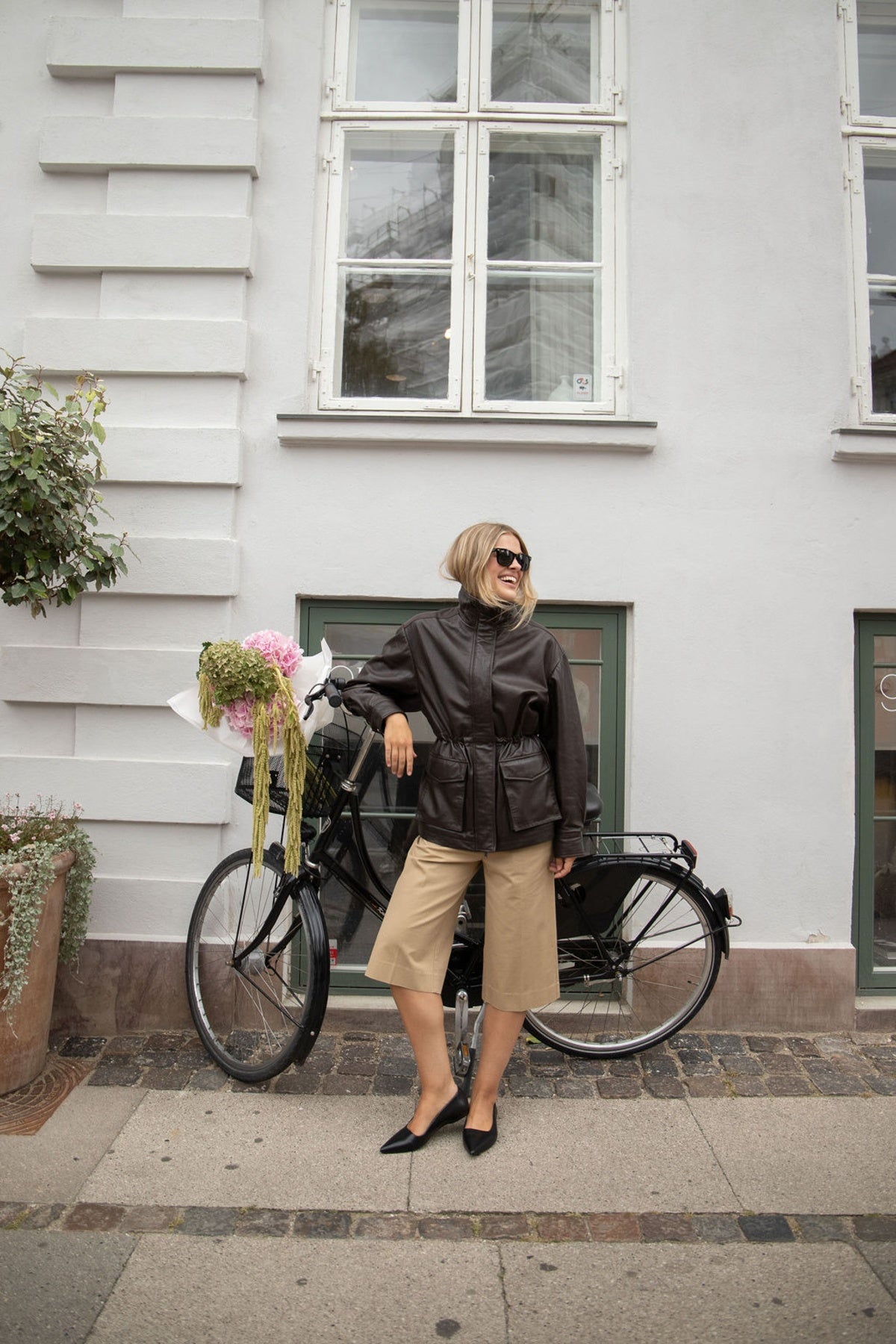 Camilla Leather Utility Jacket - Dark Brown