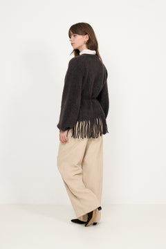 Fidele Chunky Cardigan - Dark Brown