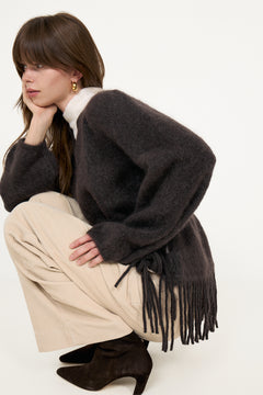 Fidele Chunky Cardigan - Dark Brown