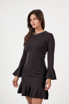 Flora Merino Dress - Dark Brown