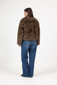 Tora Fake Fur Jacket - Brown