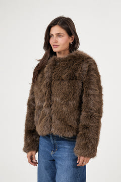 Tora Fake Fur Jacket - Brown