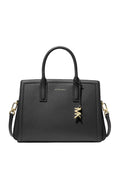 Laila Medium Leather Satchel - Black