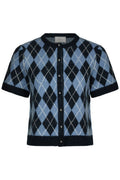Allestar Check Knit Cardigan - Navy