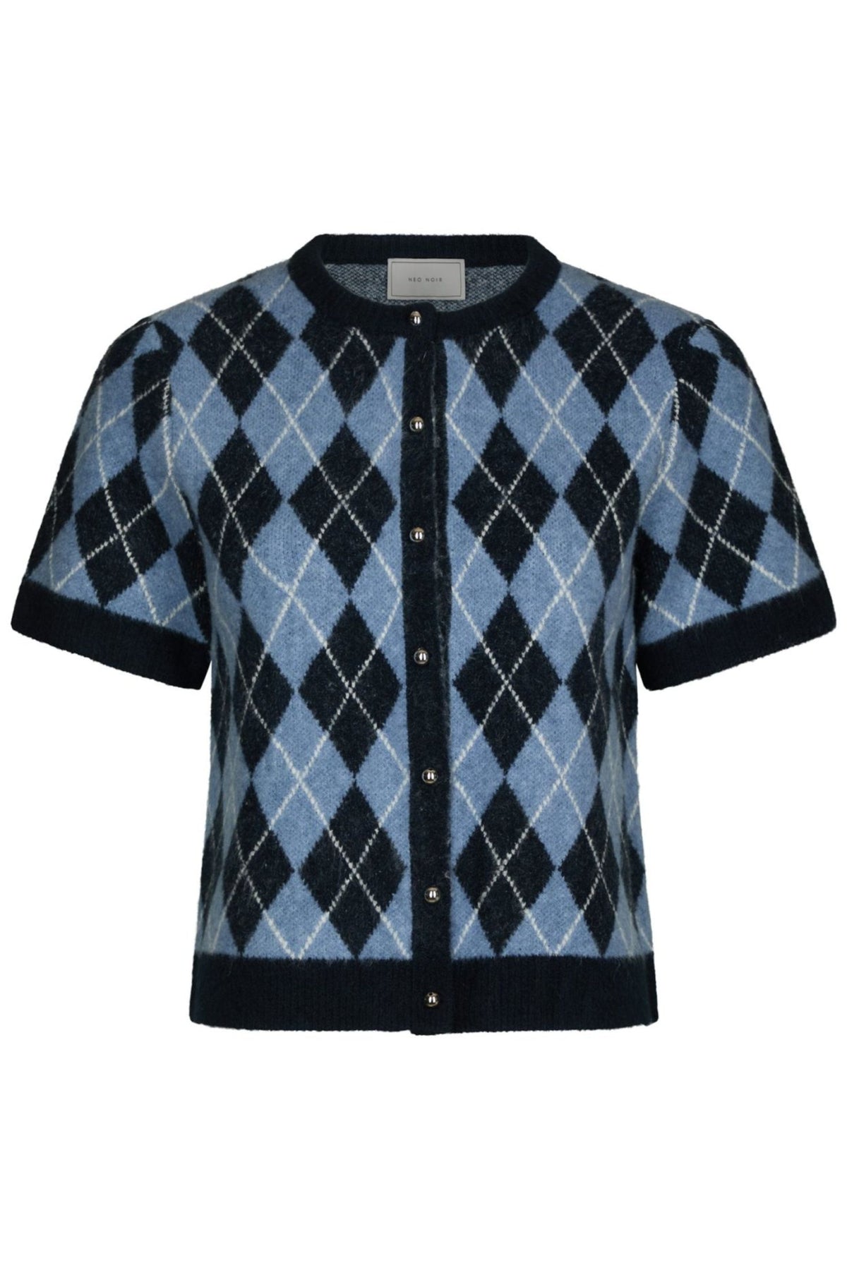 Allestar Check Knit Cardigan - Navy