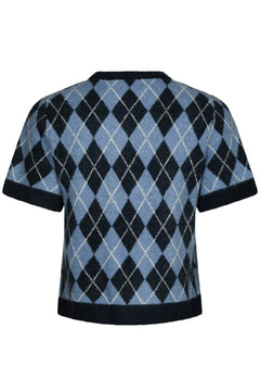 Allestar Check Knit Cardigan - Navy