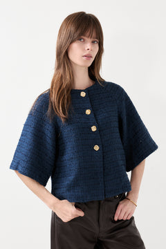 Rosella Boucle Mini Jacket - Navy