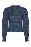Marcia Check Blouse - Blue
