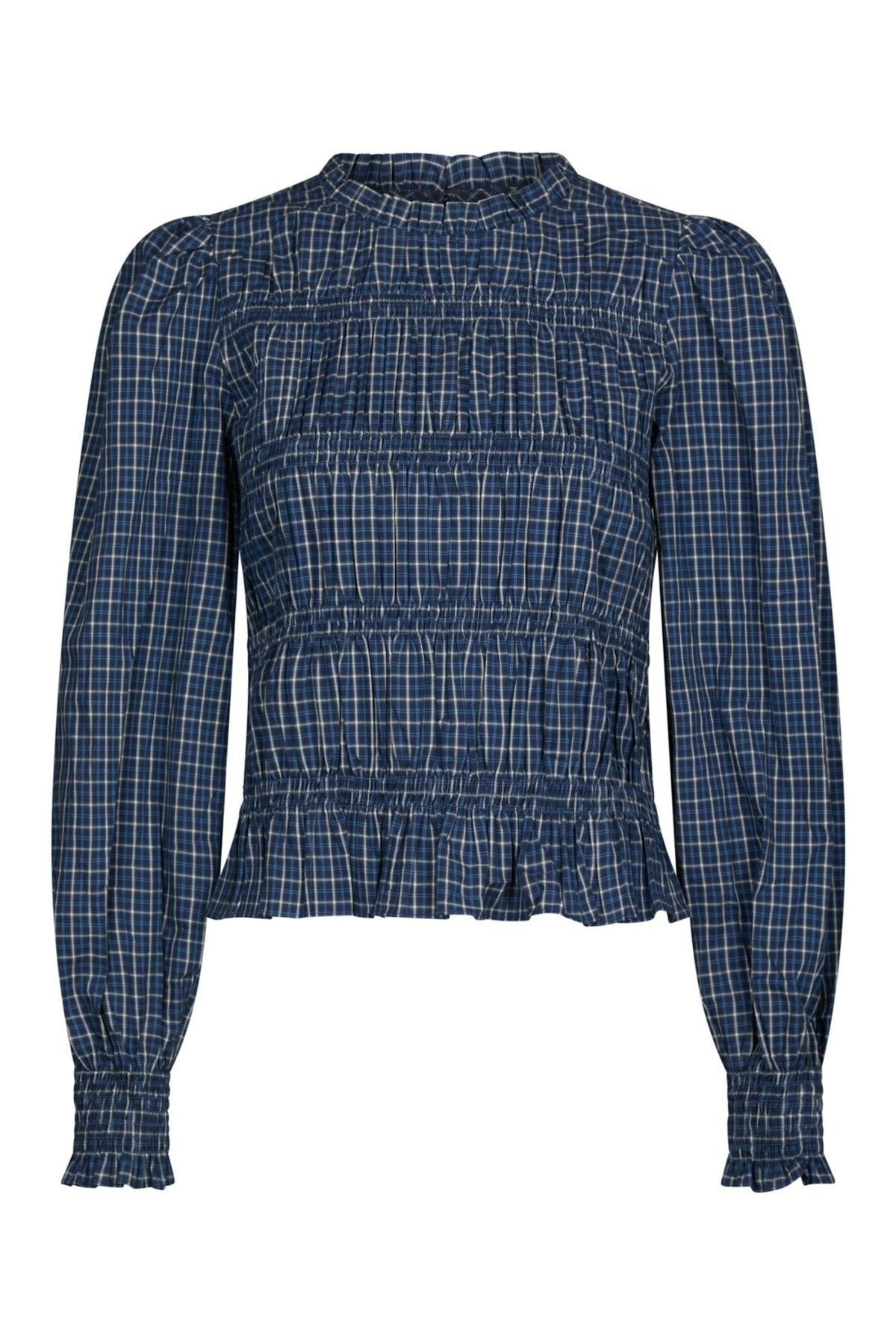 Marcia Check Blouse - Blue