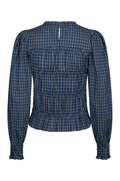 Marcia Check Blouse - Blue