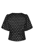 Anela Dot Blouse - Black