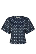 Anela Dot Blouse - Navy